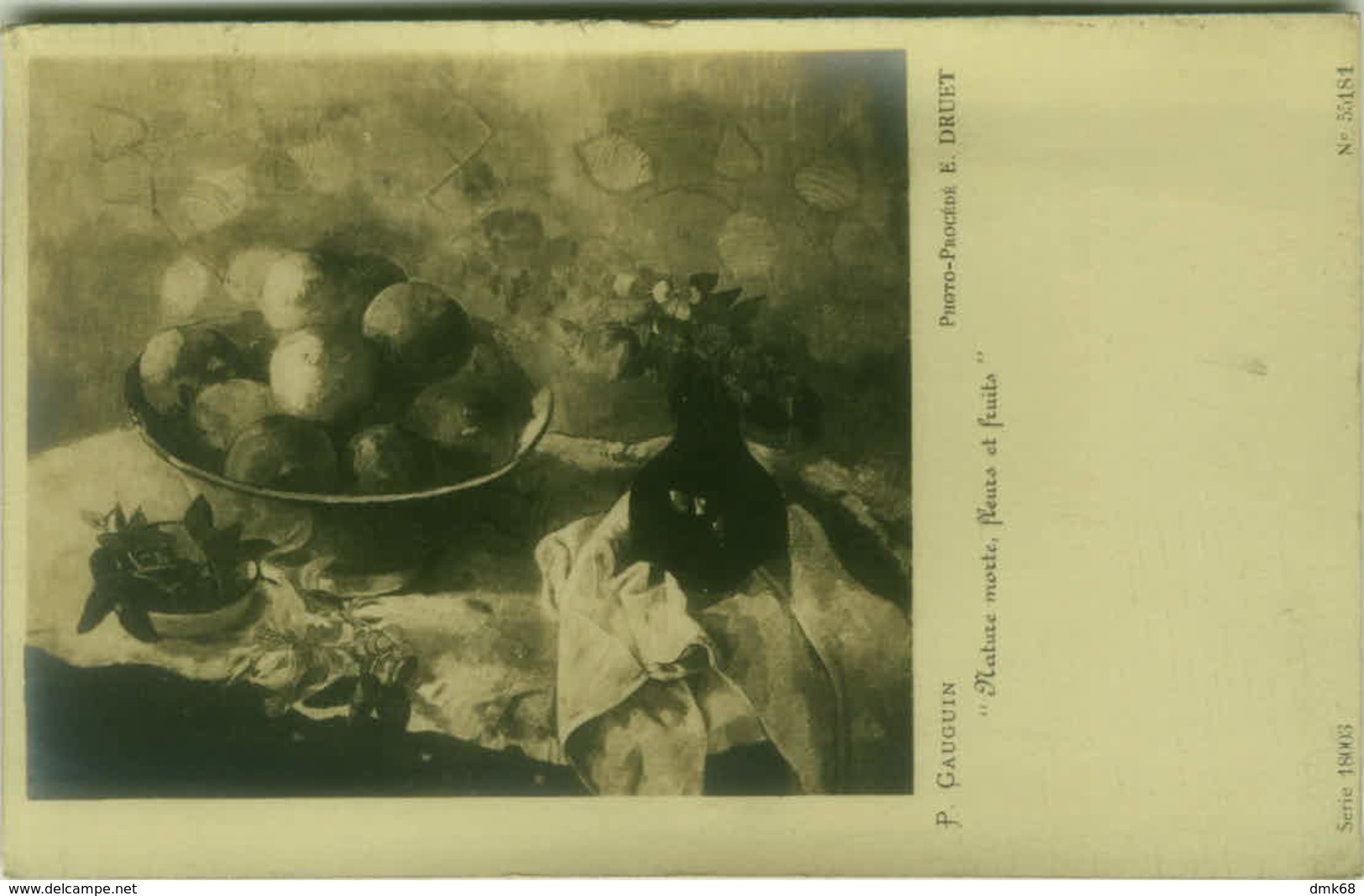 P. GAUGUIN - NATURE MORTE - FLEURS ET FRUITS - PHOTO E. DRUET - RPPC POSTCARD 1910s (BG80) - Peintures & Tableaux