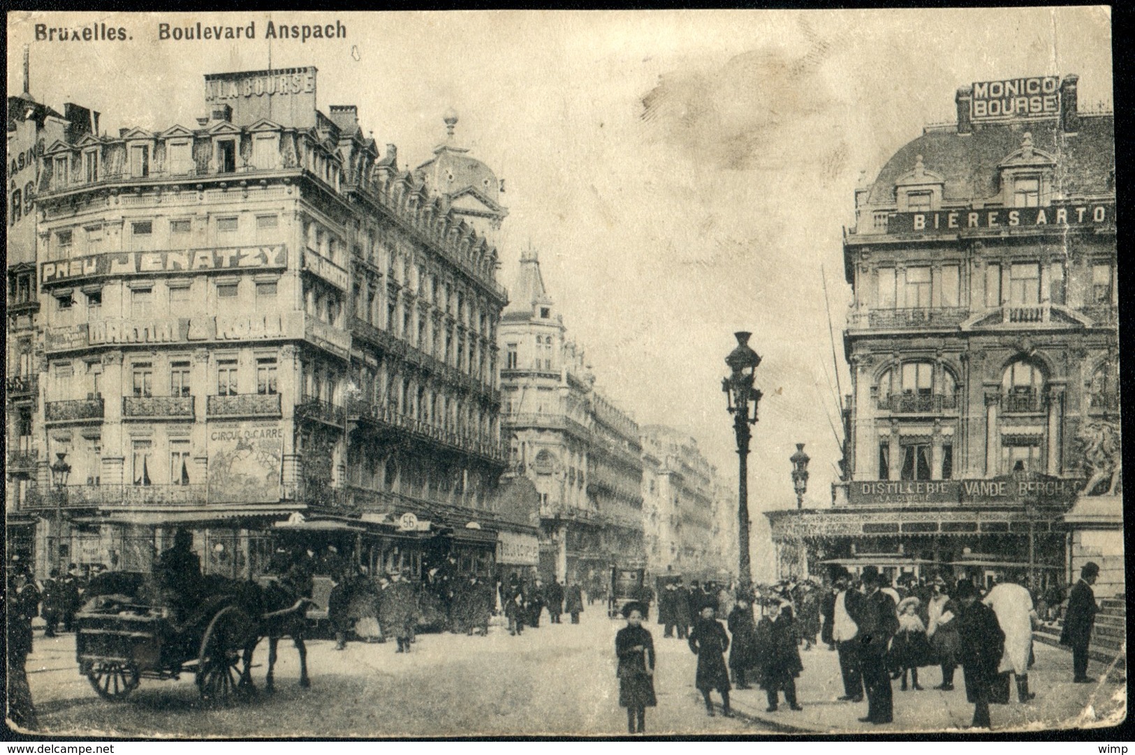 BRUXELLES : Bd Anspach  / Animée / TRAM - Monumenten, Gebouwen