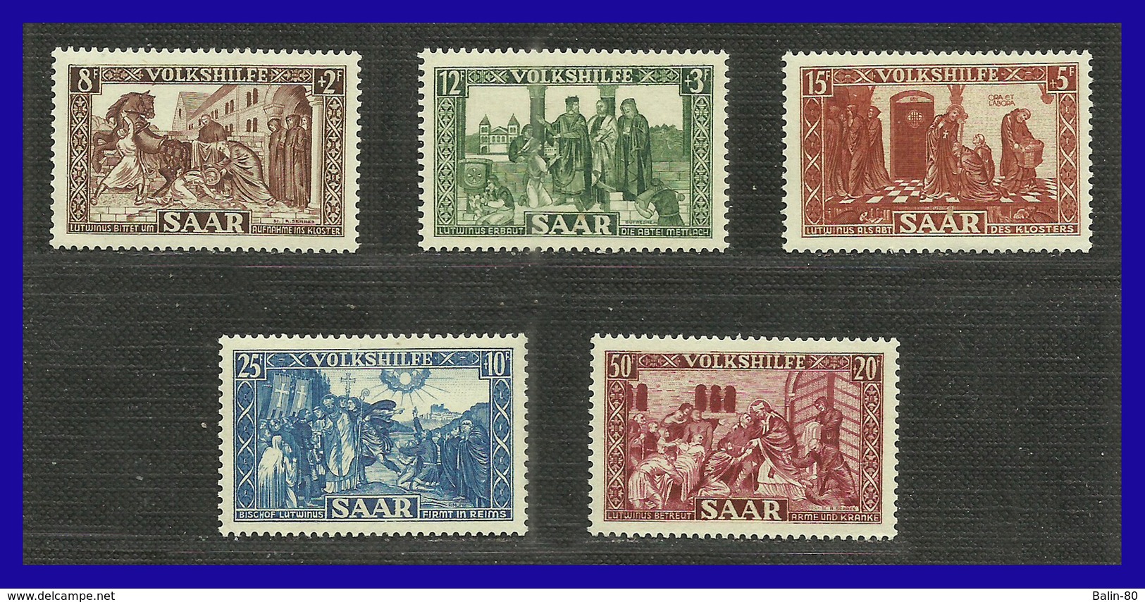 1950 - Saar - Scott Nº B 77 / B 81 - MNH - SA- 735 - Nuovi