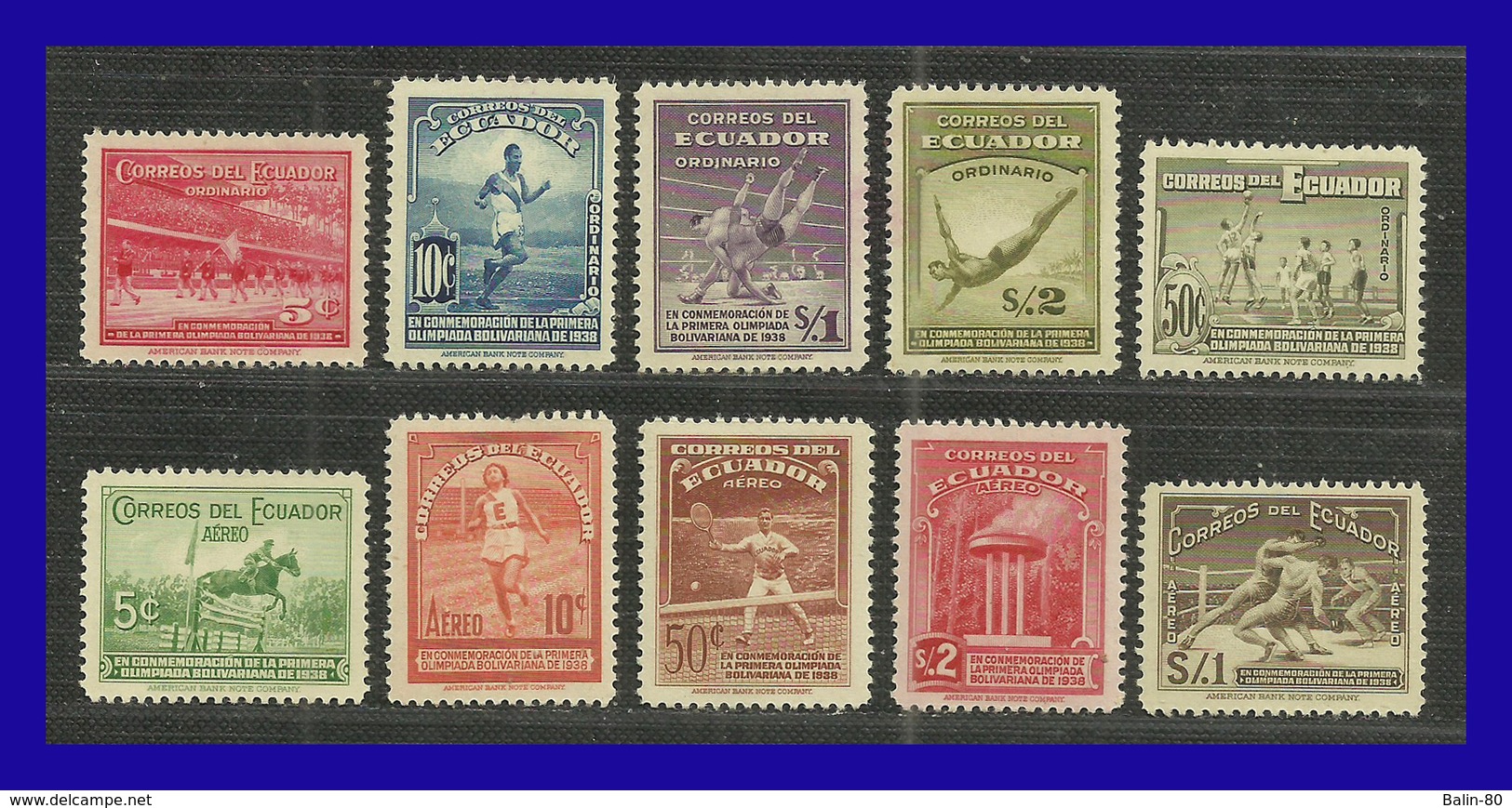 1939 - Ecuador - Sc. 377 - 371 + C 65 - C 69 - MNH - EC- 012 - 03 - Magnifica Serie Completa - Ecuador