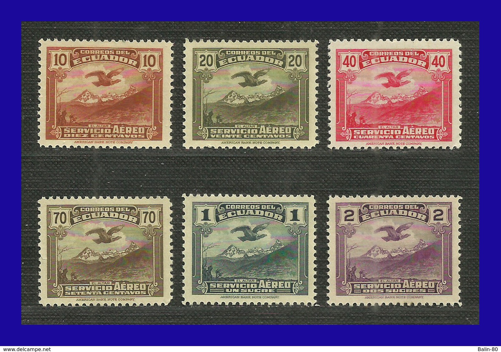 1937 - 1946 - Ecuador - Scott Nº C 51 - C 56 - EC- 091 - Ecuador