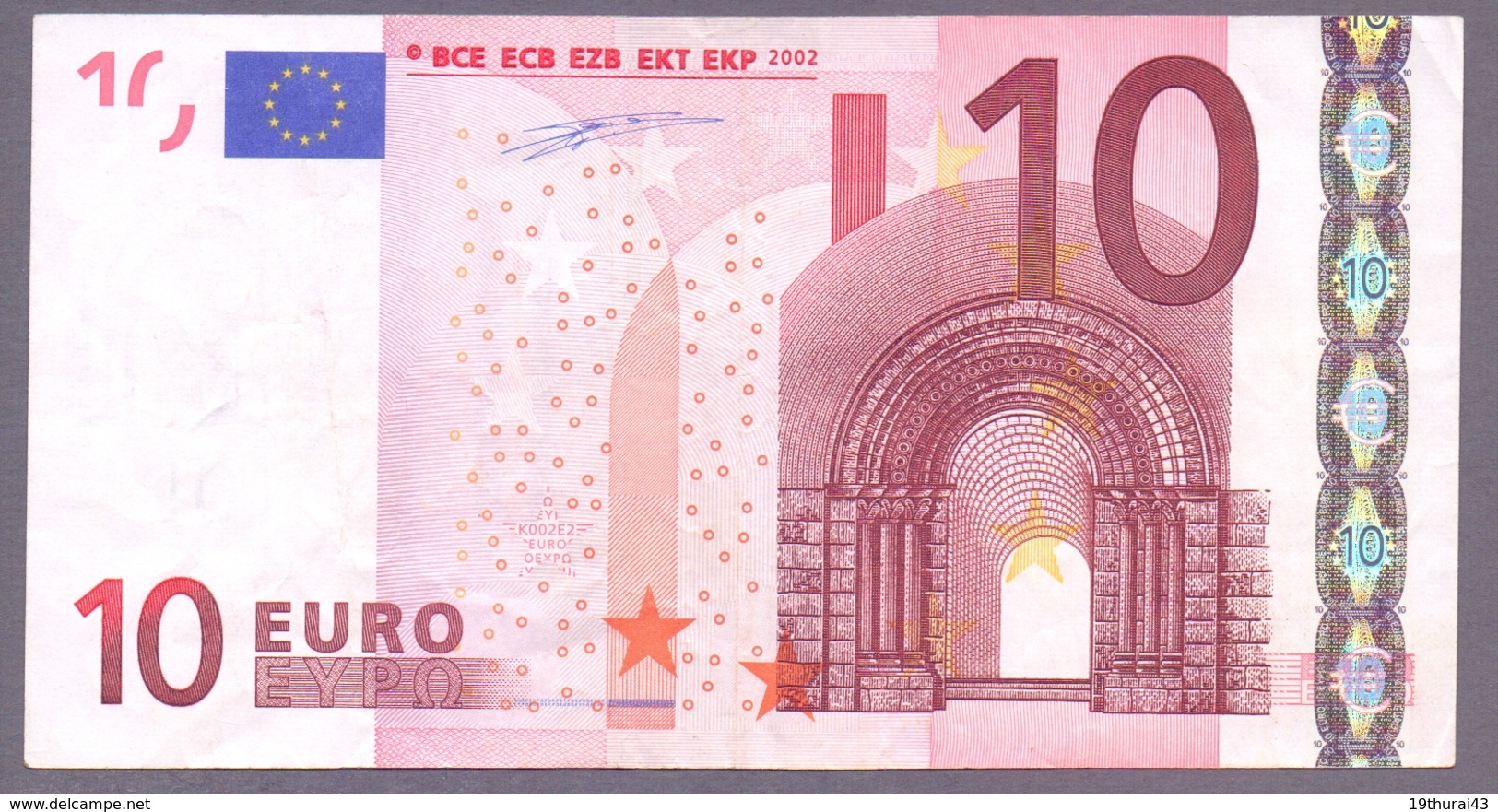 Irland 10 Euro, Duisenberg, K 002 E2, Leicht Gebraucht, Selten - 5 Euro