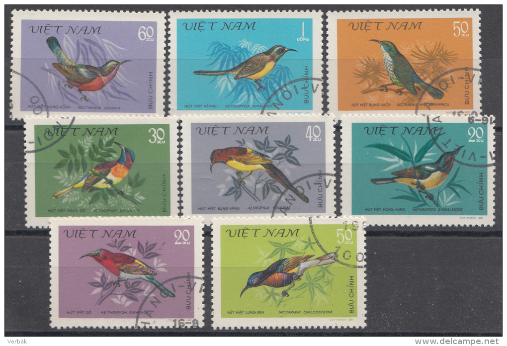 VIETNAM MI.NR. 1171-1178 VOGELS VÖGEL  USED / GEBRUIKT / OBLITERE 1981 - Viêt-Nam