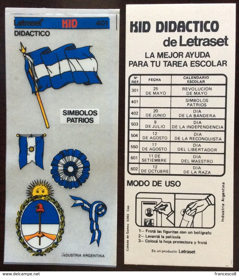 ARGENTINA Simbolos Patrios LETRASET KID DIDACTICO - Altri & Non Classificati