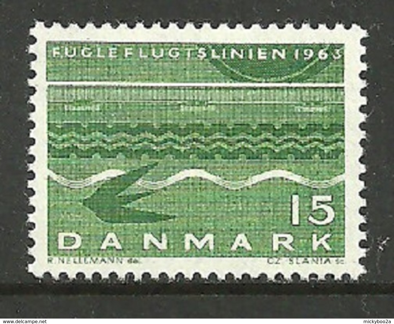 DENMARK 1963 TRAINS RAILWAYS BIRD FLIGHT LINE SET MNH - Unused Stamps