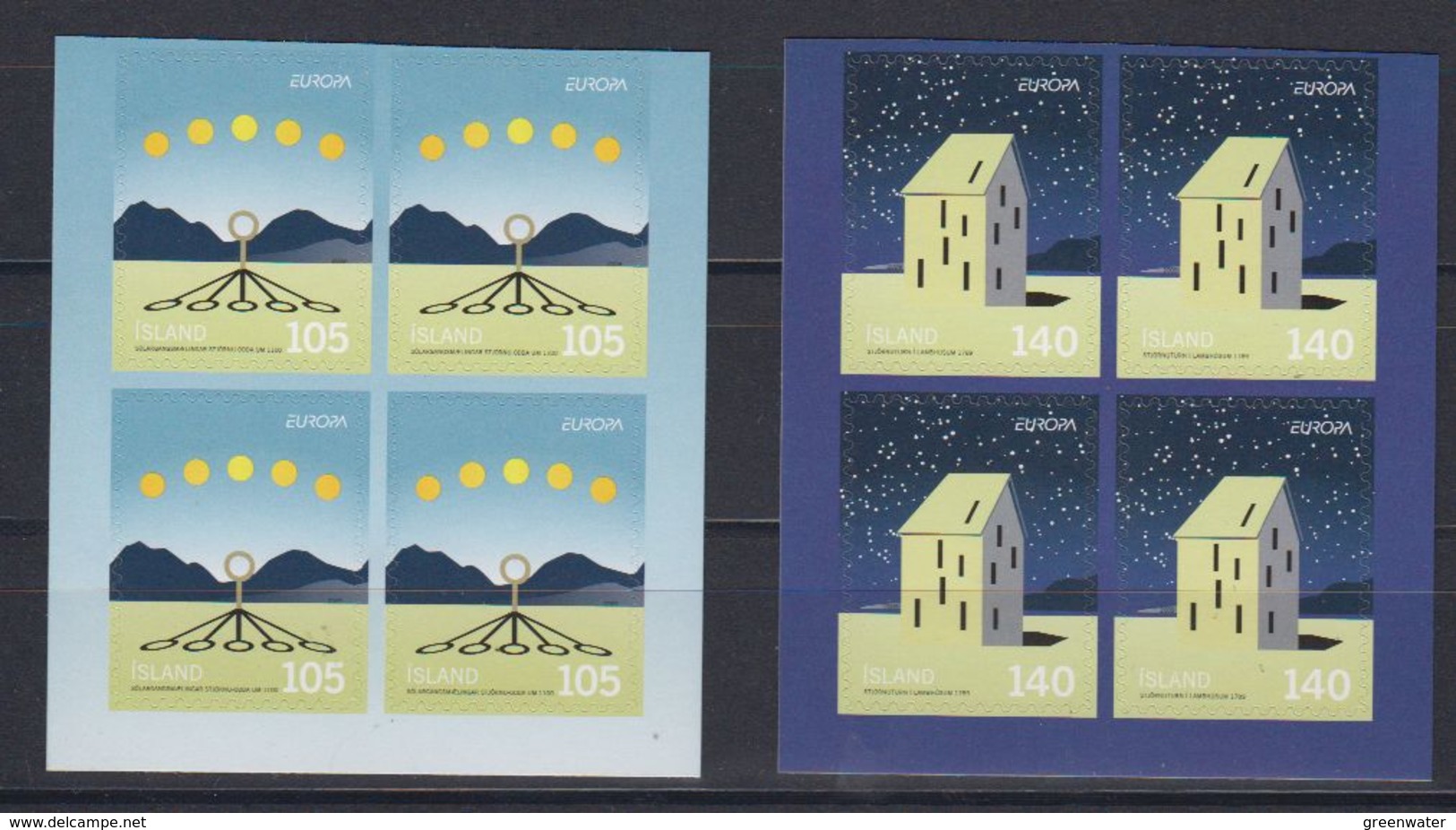 Europa Cept 2009 Iceland 2v Bl Of 4 Self Adhesive Stamps From Booklets ** Mnh (43999) - 2009