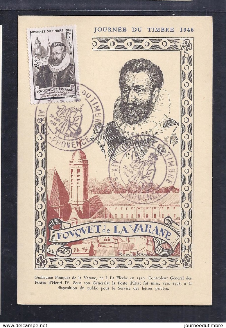 Carte Federale Journée Du Timbre 1946 Aix En Provence - Storia Postale