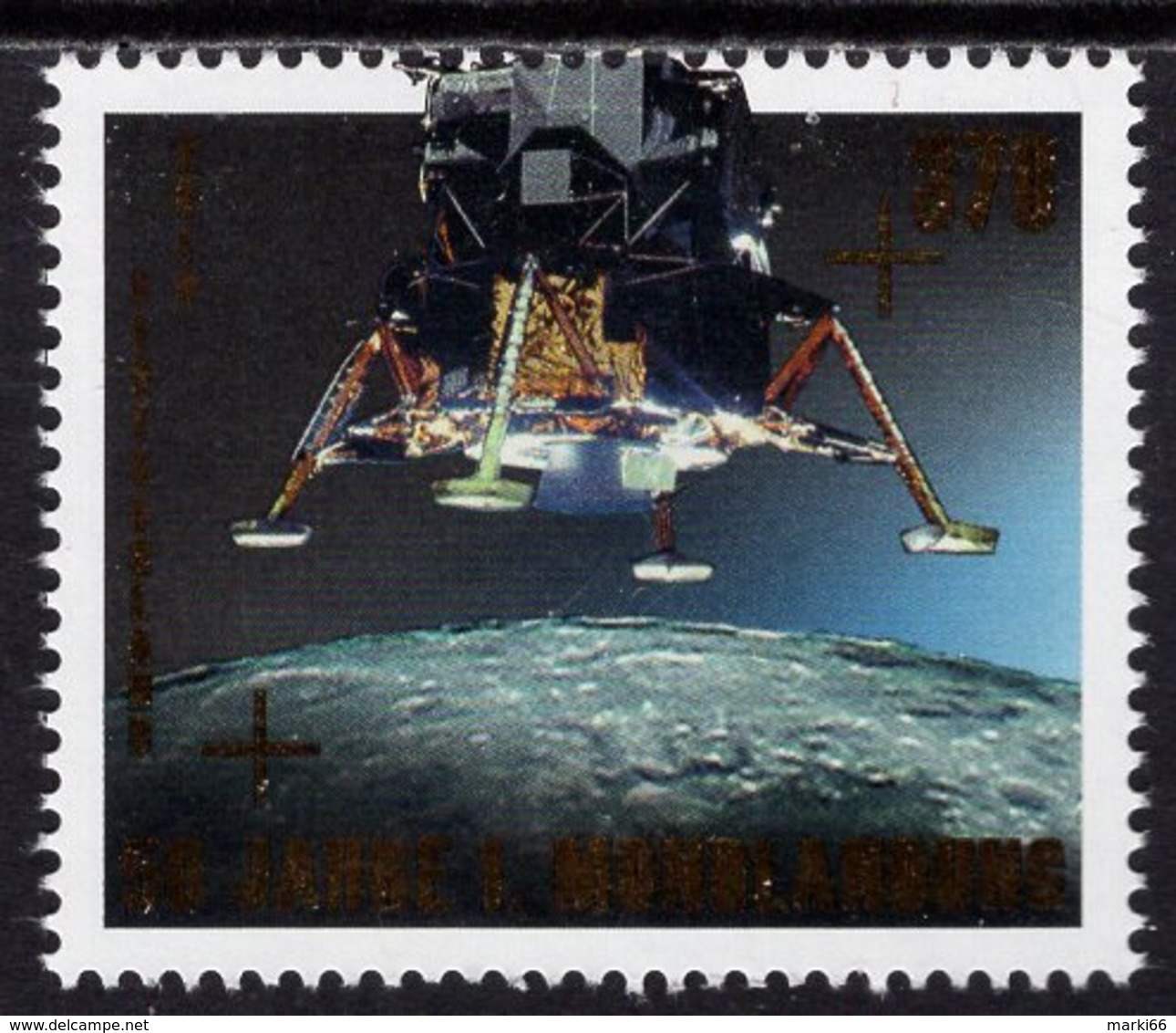 Germany - 2019 - 50th Anniversary Of The Moon Landing - Mint Stamp With Golden Hot Folio Intaglio - Unused Stamps