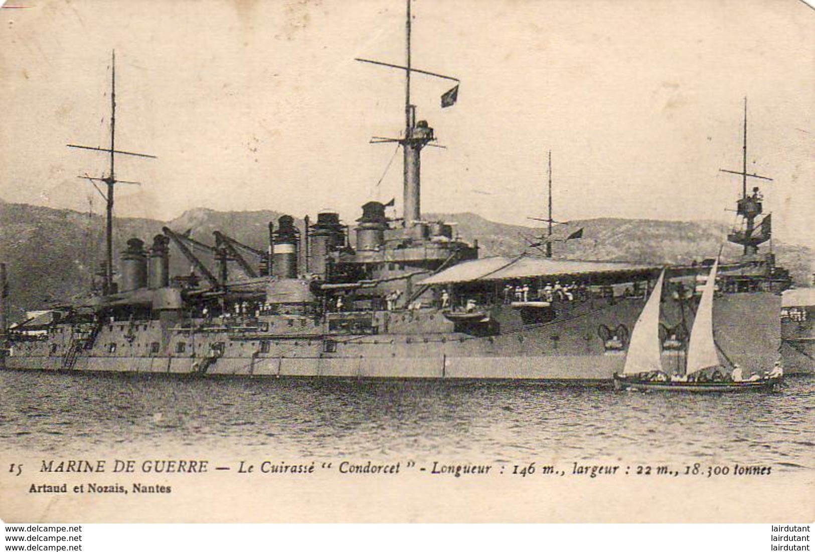 MARINE MILITAIRE FRANCAISE  Le Cuirassé " Condorcet "  ... - Guerre