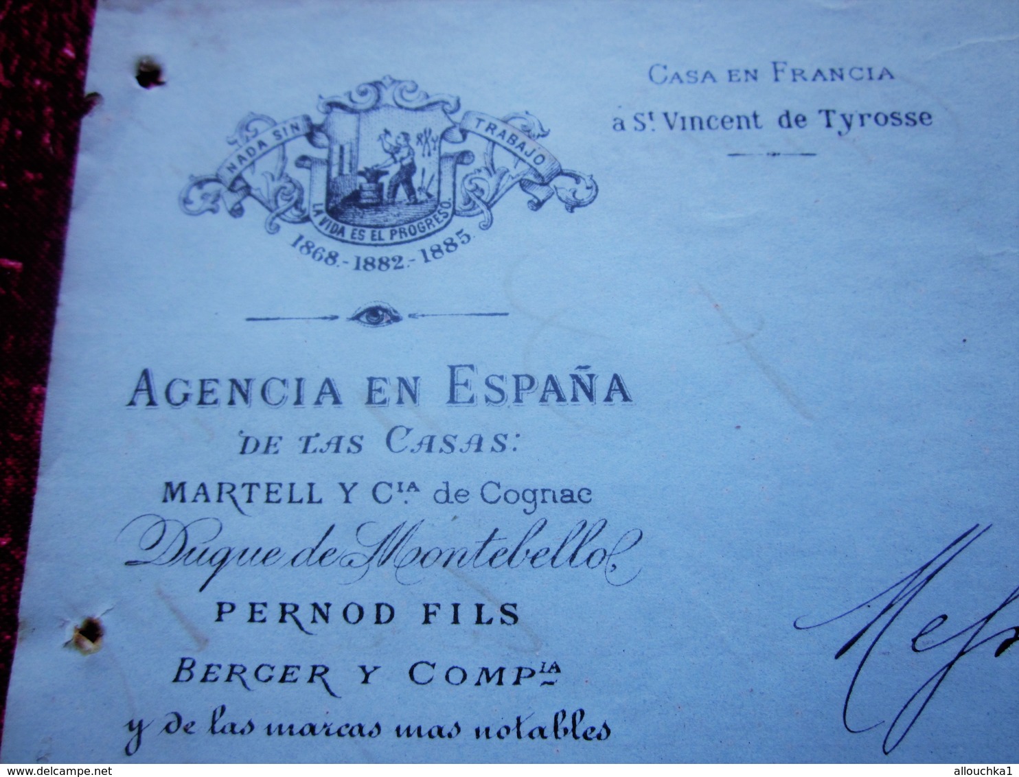 1888 PECASTAING MADRID AGENCIA ESPANA LETTRE FACTURE MANUSCRIT-GET- PEPPERMINT à REVEL ENVOI A BARSELONA Doc Commercial - España