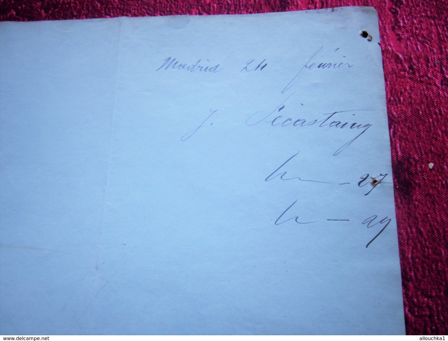 1888 PECASTAING MADRID AGENCIA ESPANA LETTRE FACTURE MANUSCRIT-GET- PEPPERMINT à REVEL ENVOI A BARSELONA Doc Commercial