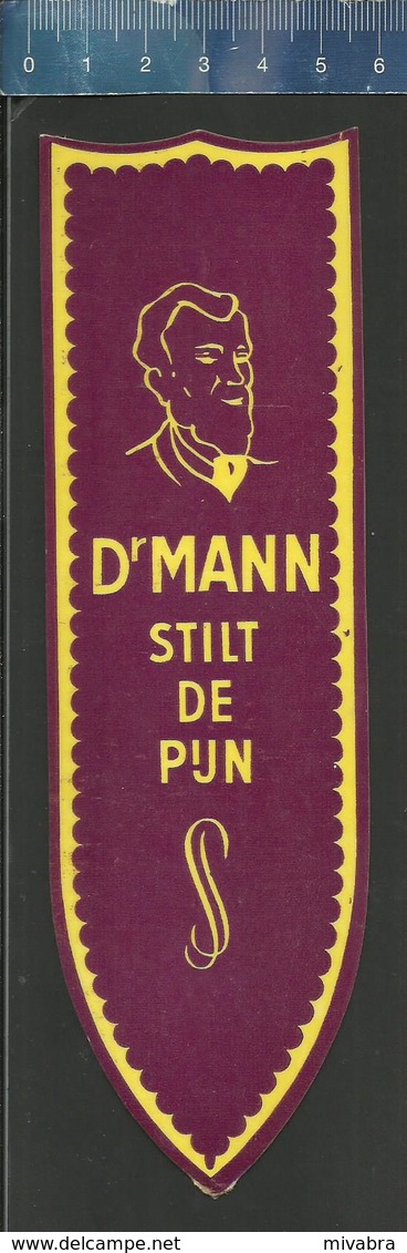 DR MANN STILT DE PIJN - POEDERS CACHETTEN TABLETTEN ( BOEKENLEGGER - BLADWIJZER - MARQUE-PAGES ) - Bookmarks