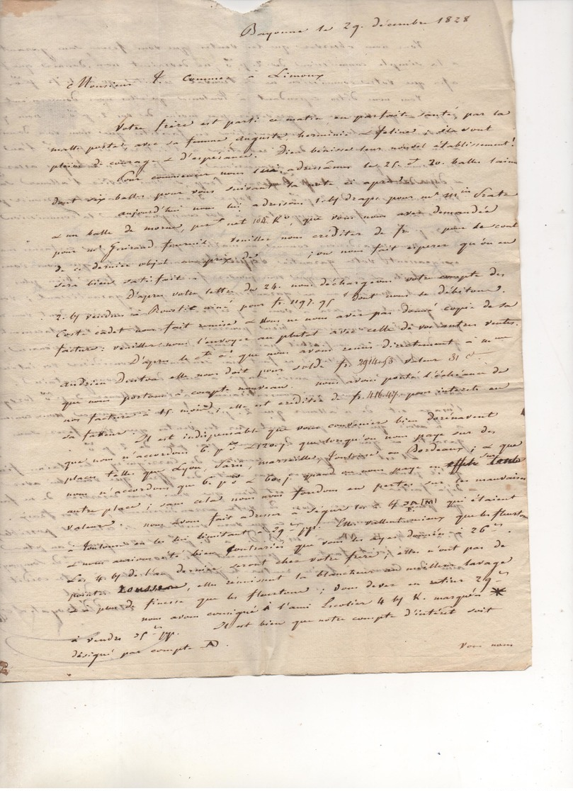 Lettres De BAYONNE, Pays Basque, écrites En 1827, 1828 Et 1862 - 1801-1848: Précurseurs XIX