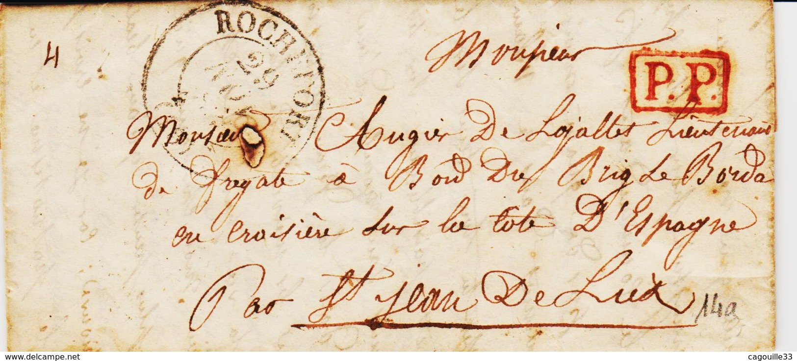 France, De Rochefort En 1835 Type 13 En PP Pour St Jean De Luz  TB - 1801-1848: Precursori XIX