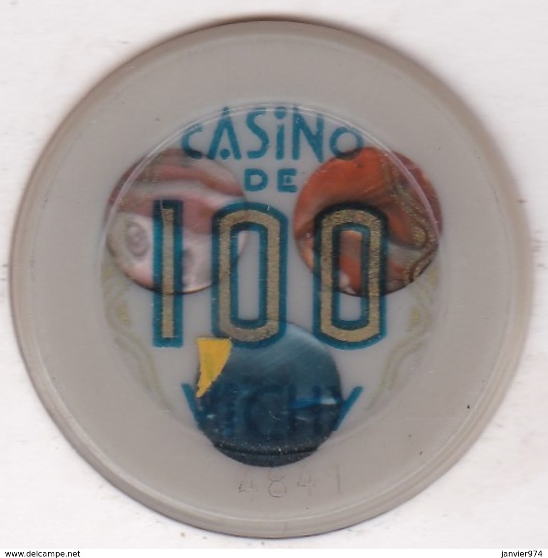 Jeton De Casino De Vichy 100  Francs , Numéroté : 4841 , Frappe Monnaie - Casino
