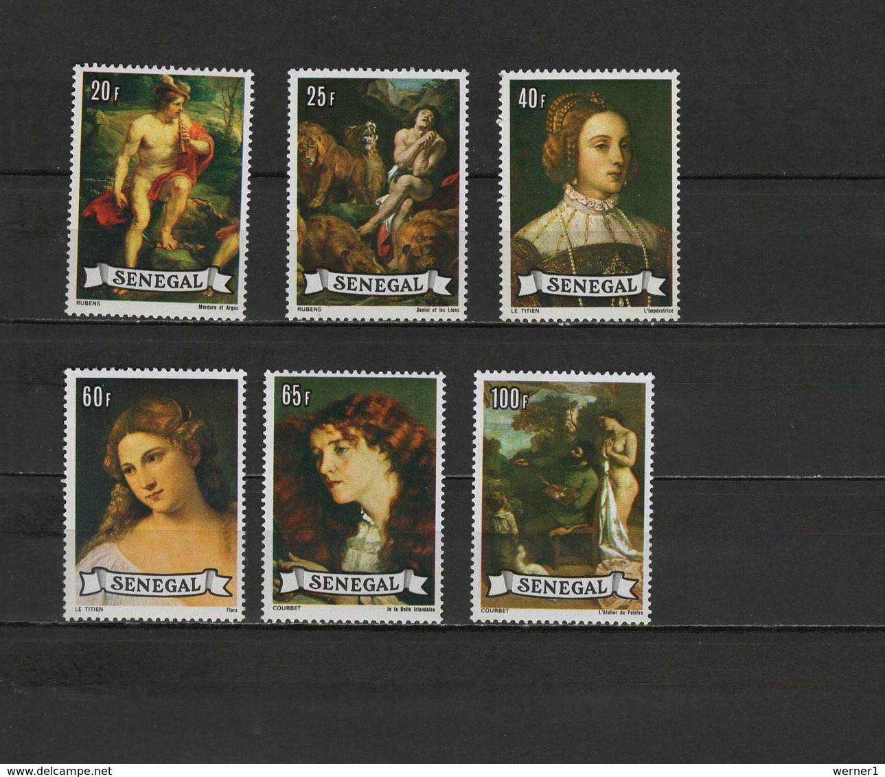 Senegal 1977 Paintings Titian - Tiziano, Rubens Etc. Set Of 6 MNH - Andere & Zonder Classificatie