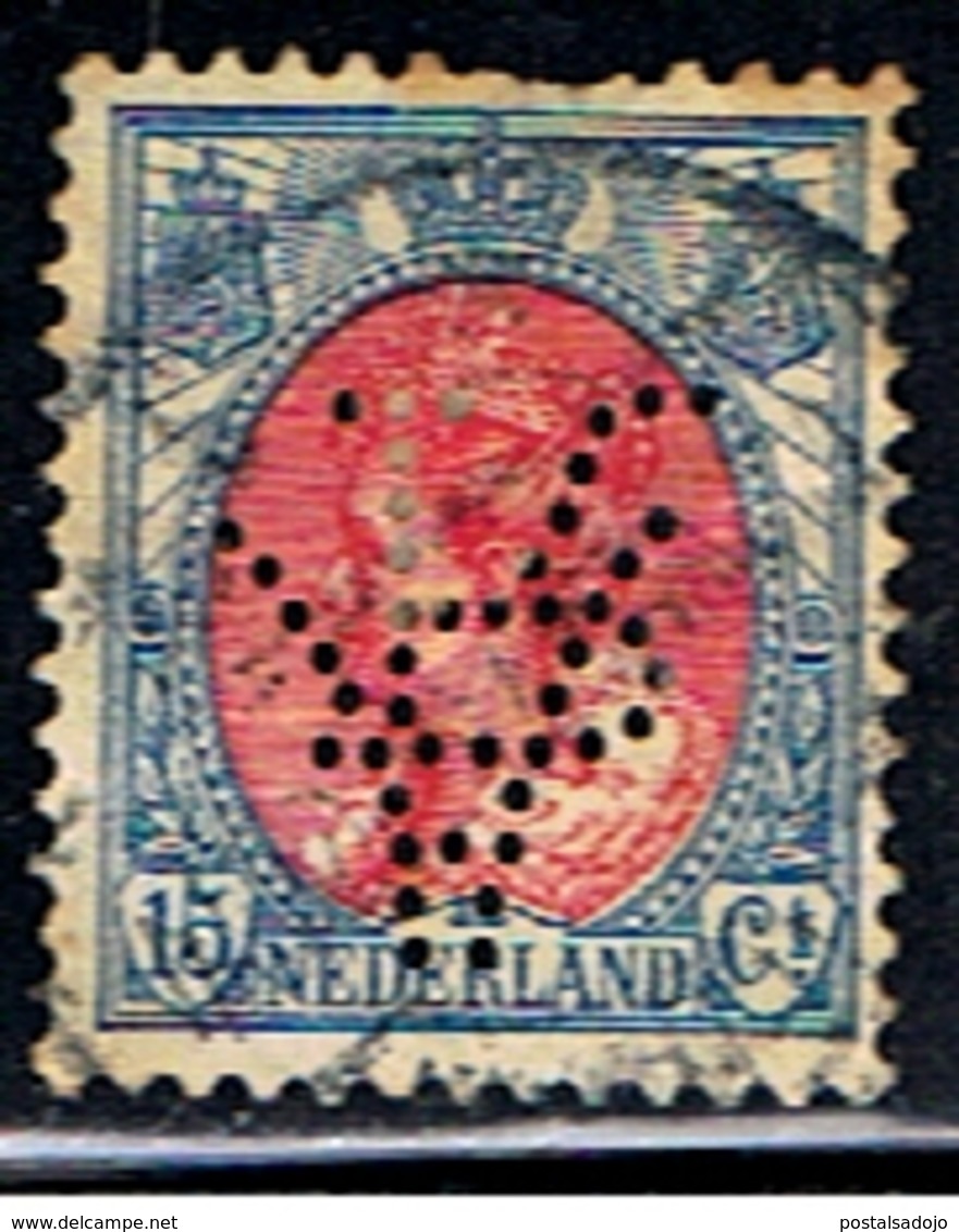 (HOL 202) NEDERLAND // YVERT 76A // PERFORE / PERFIN //  1899-1913 - Usados