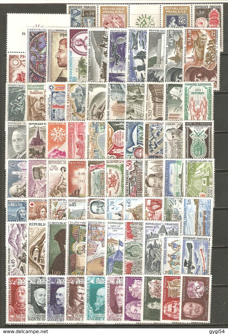 France 1960 à 1969 Cat Yt  N° 1230  à   1620  N** MNH - Collections (sans Albums)