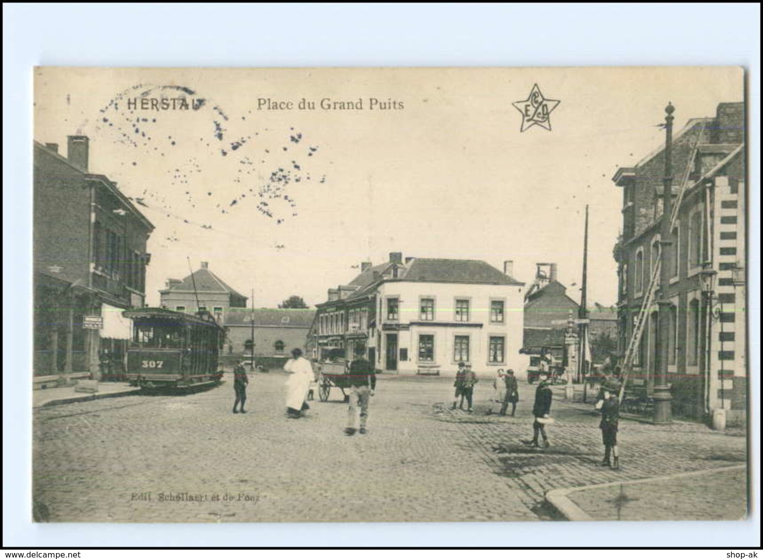 XX00891/ Herbstal  Place Du Grand Puits  Straßenbahn  Belgien AK 1914 - Autres & Non Classés