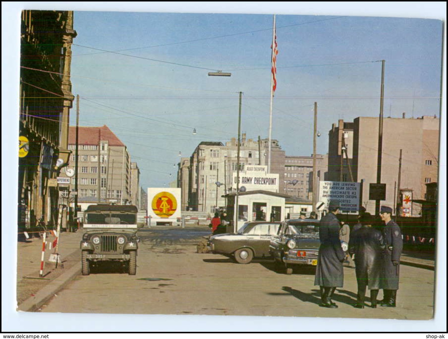 XX00900/ Berlin Checkpoint Charlie DDR Grenze Zonengrenze AK Ca.1965 - Autres & Non Classés