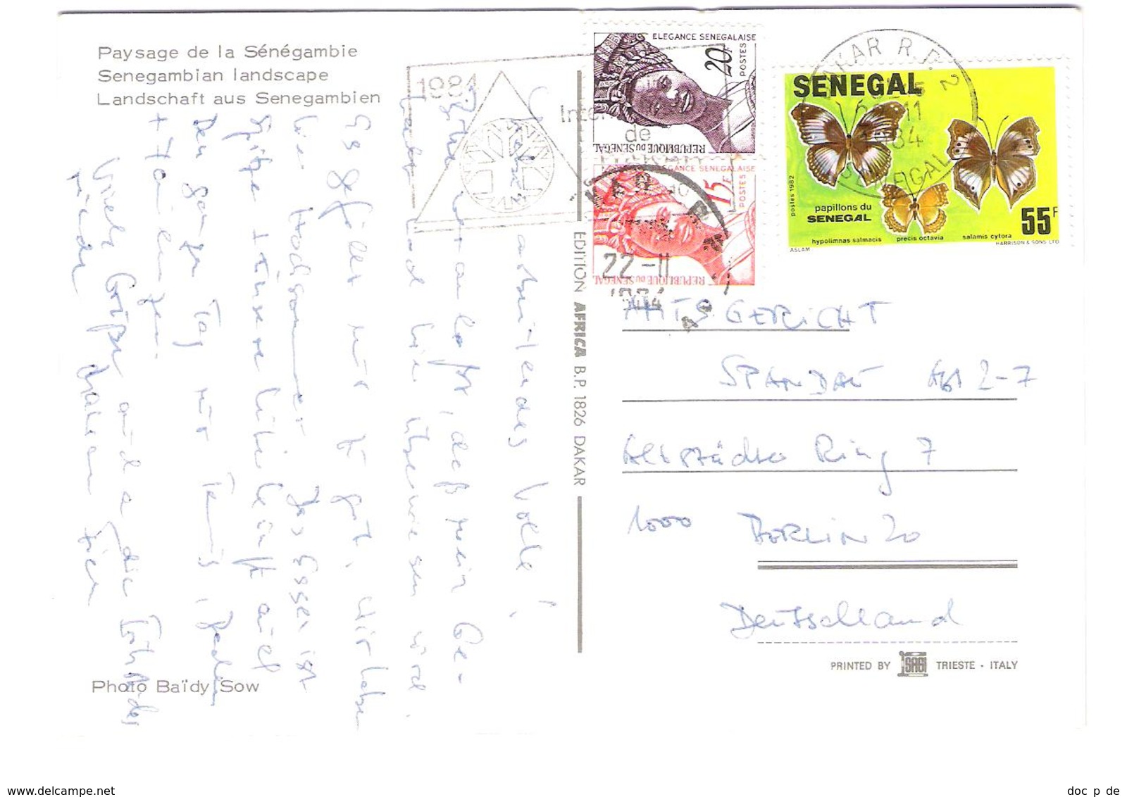 Senegal - Senegambie Landscape - Nice Butterfly Stamp Timbre - Senegal