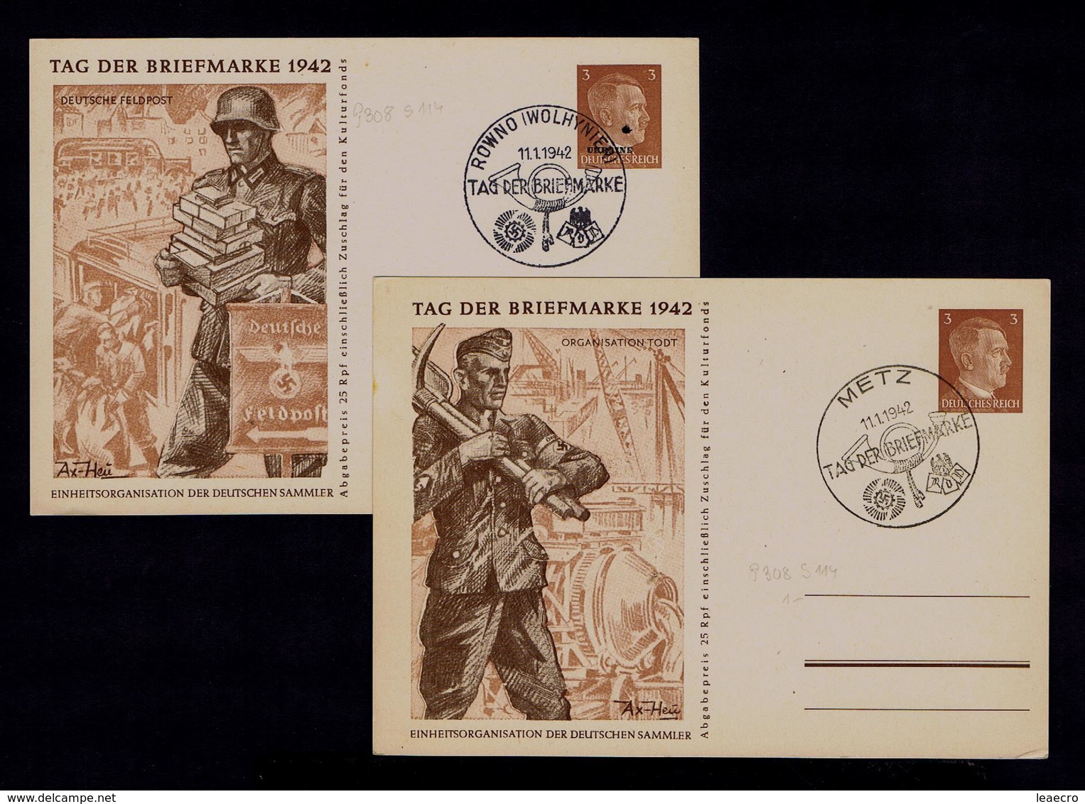 TRANSPORTS COURRIER MAIL Rowno Iwolhynieri 1942 Stamp's DAY Deutsche Feldpost METZ Industry Construction Ships Gc4048 - Usines & Industries