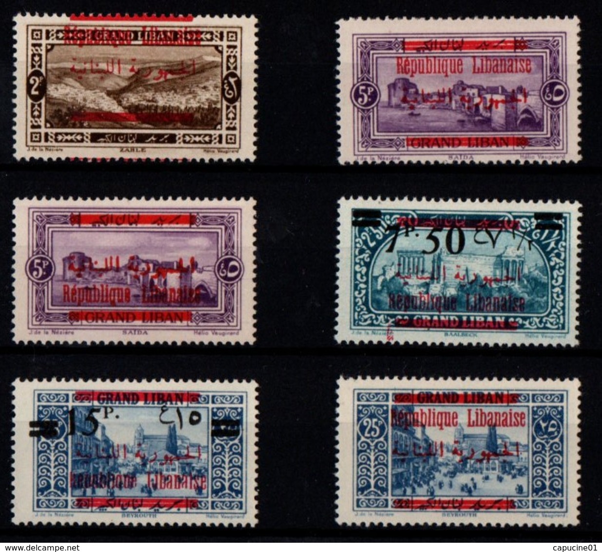 Grand Liban Lot Timbres Neuf * Charnières TB 1928 - Unused Stamps