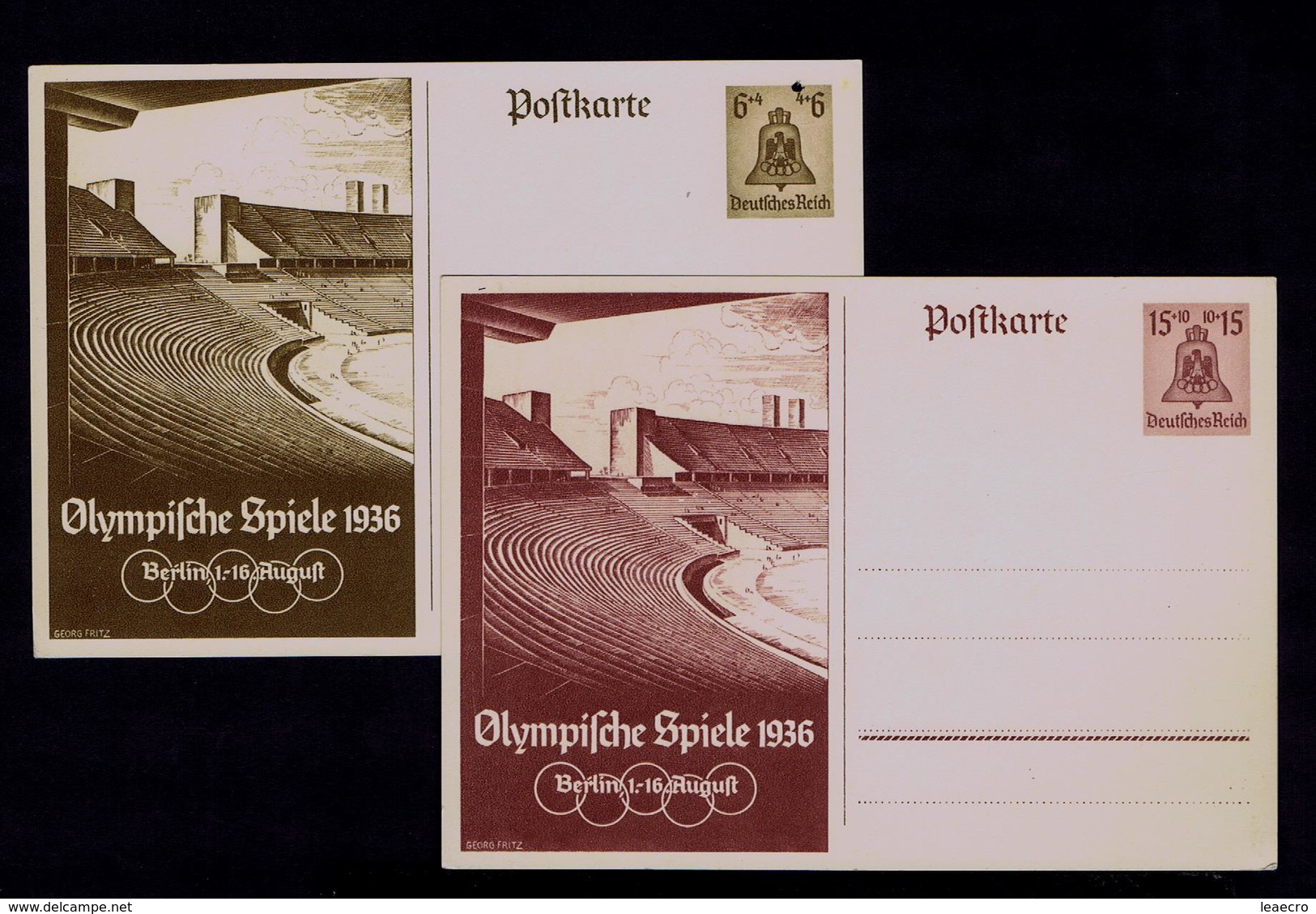 Sports Olympic Games Stadium BERLIN 1936 Postal Stationery (2x) Gc4049 - Summer 1936: Berlin