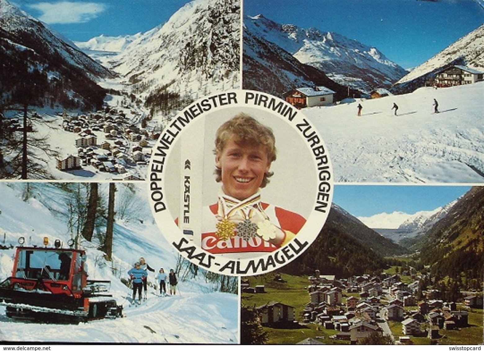 SAAS-ALMAGELL Wintersport Weltmeister Pirmin Zurbriggen Kästle Ski Pistenraupe Ratrac - Saas-Almagell