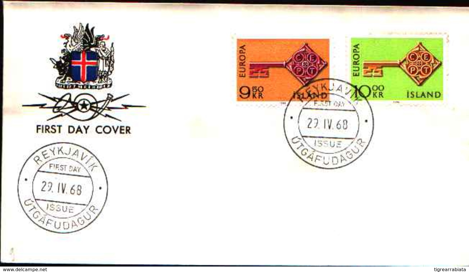 12654a) Island-  F.D.C.SERIE COMPLETA  - EUROPA  CEPT DEL1968 - FDC