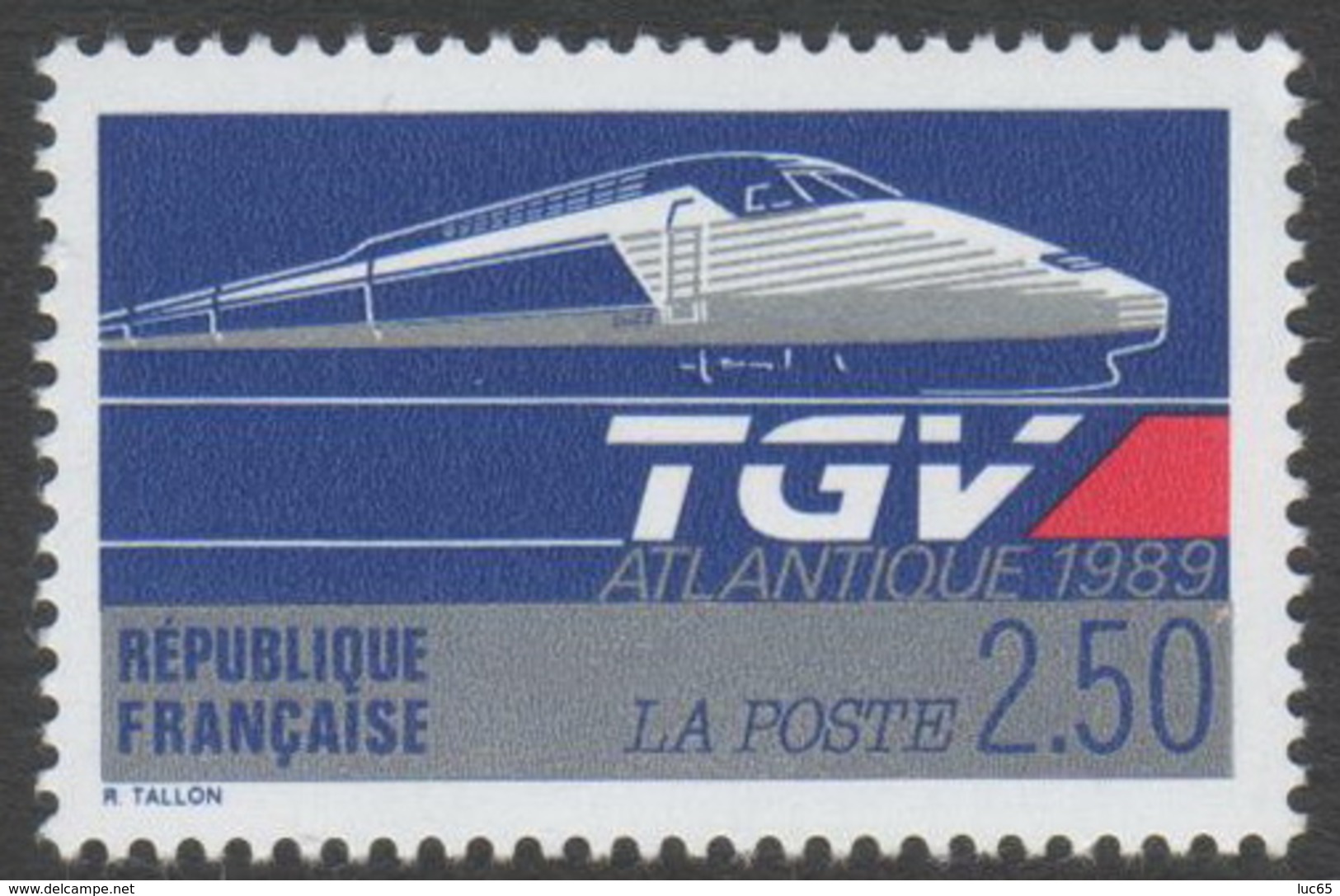 France Neuf Sans Charnière 1989 Train TGV Atlantique   YT 2607 - Neufs