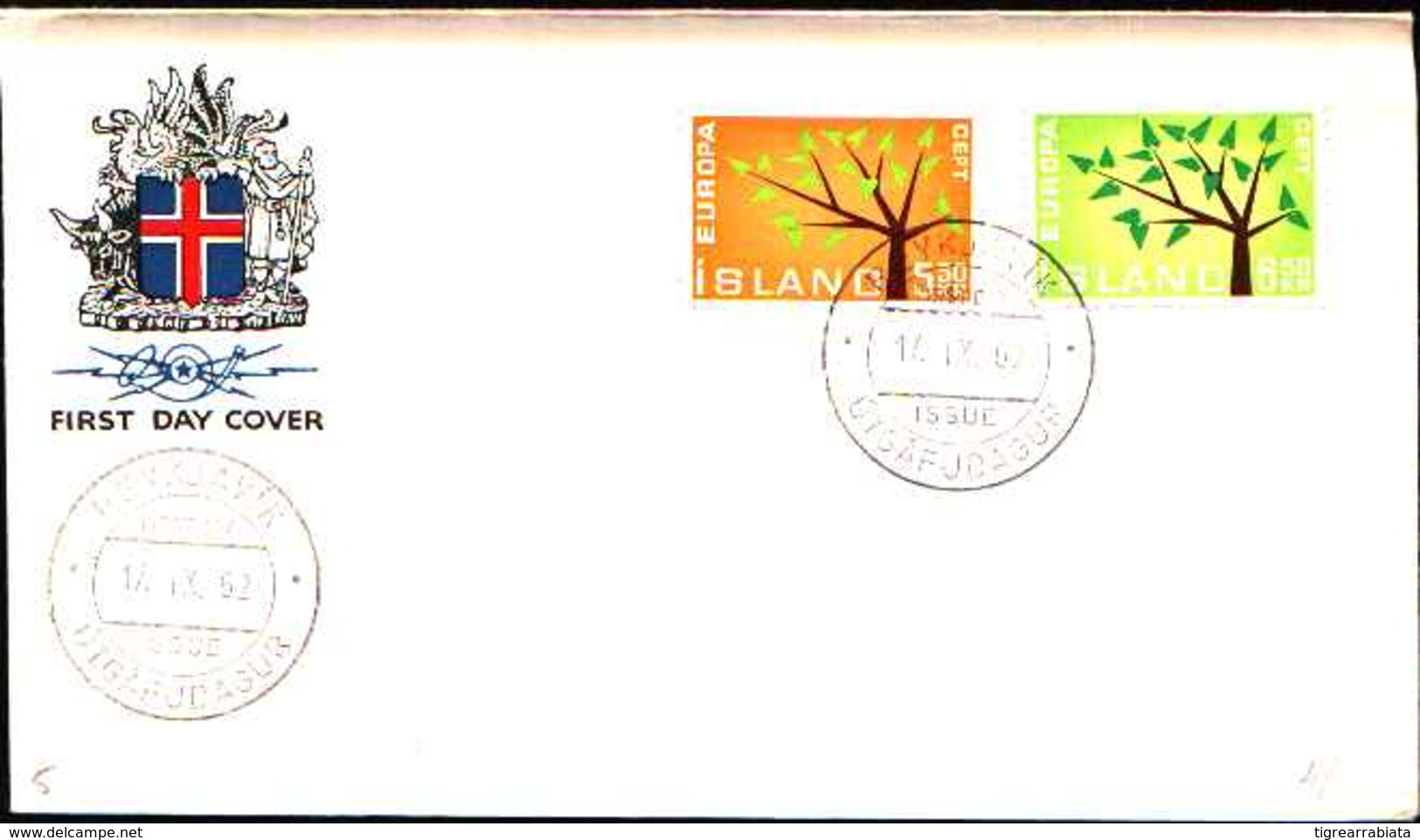 12656a) Island-  F.D.C.SERIE COMPLETA  - EUROPA  CEPT DEL1962 - FDC