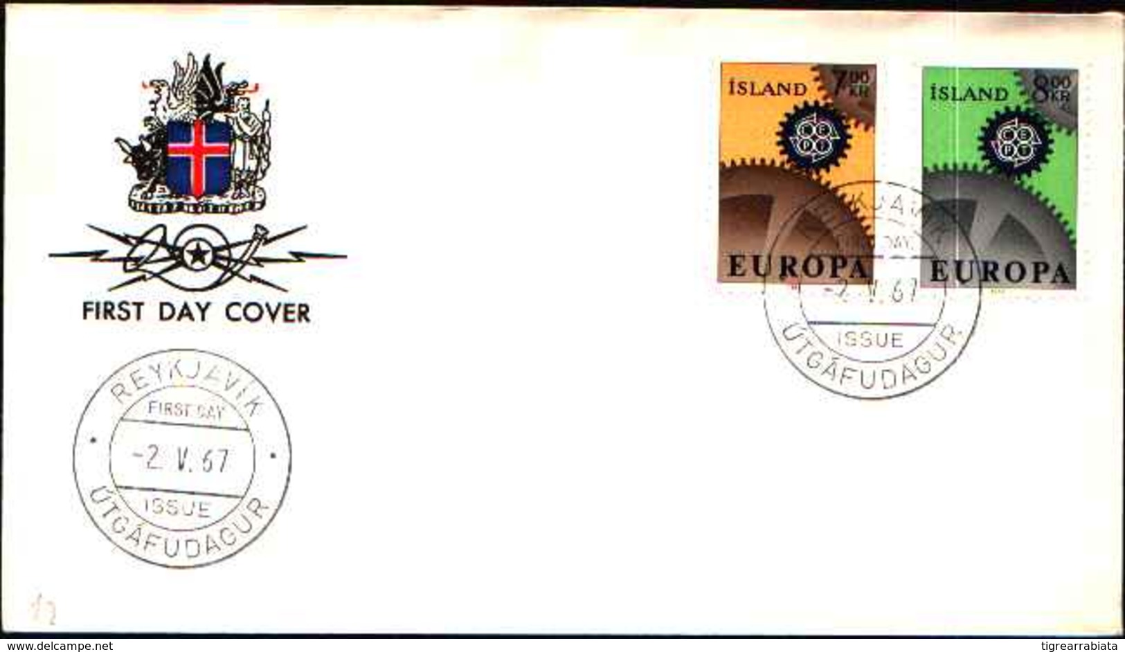 12657a) Island-  F.D.C.SERIE COMPLETA  - EUROPA  CEPT DEL1967 - FDC