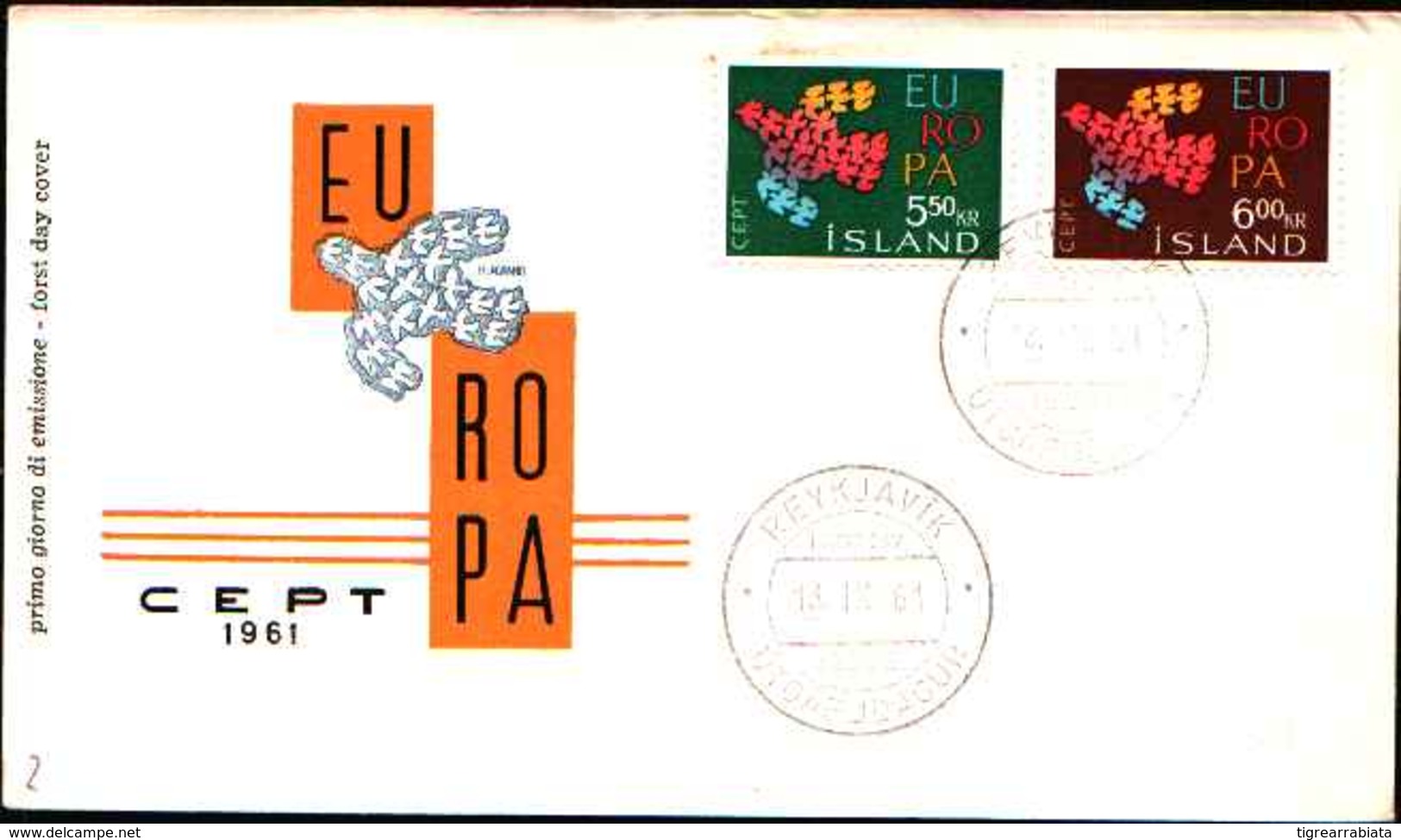 12660a) Island-  F.D.C.SERIE COMPLETA  - EUROPA  CEPT DEL1961 - FDC