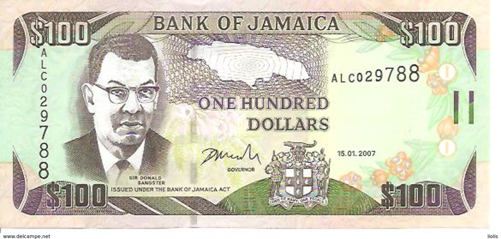 Jamaica P-84c 100 Dollars 2007 UNC - Giamaica