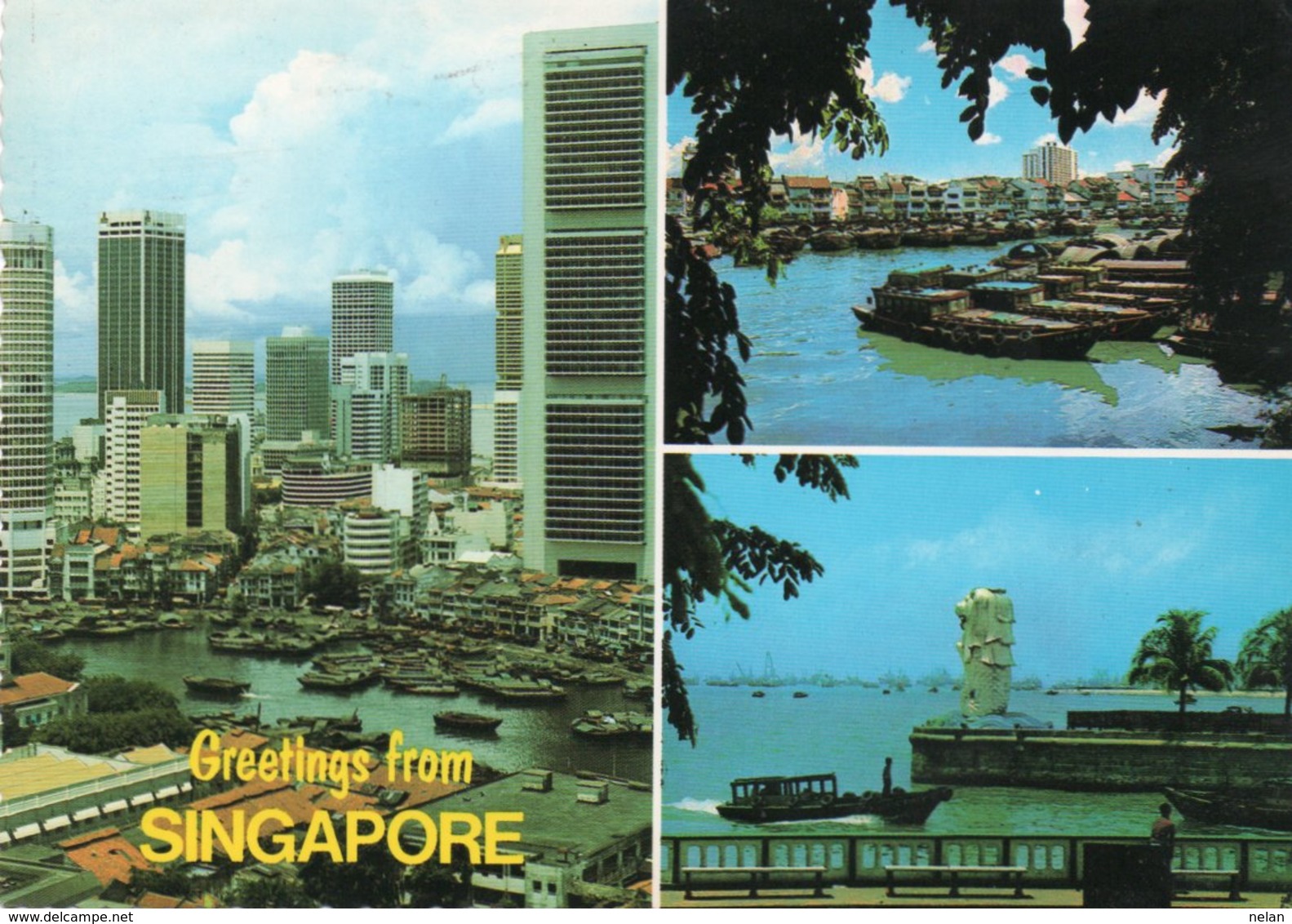 GREETINGS FROM SINGAPORE- VIAGGIATA 1980    FG - Singapore