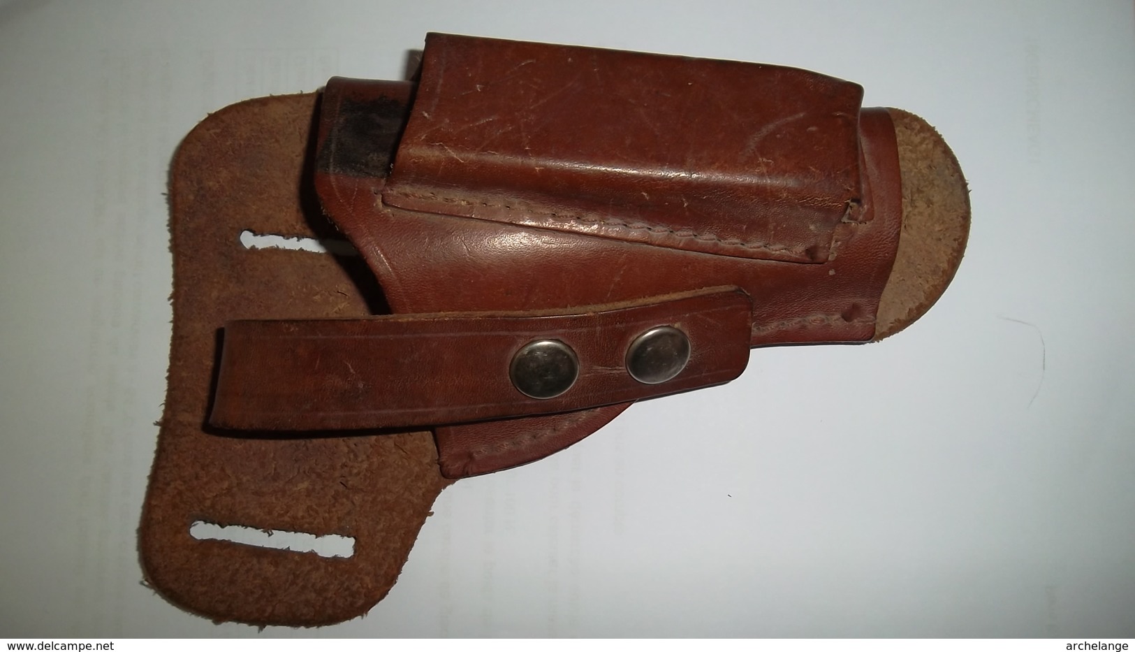 Etui Pistolet Cuir Marron - Equipement