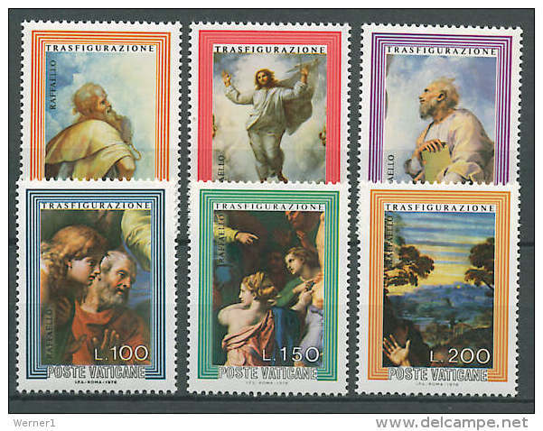 Vatican 1976 Paintings Raphael - Raffael Set Of 6 MNH - Autres & Non Classés