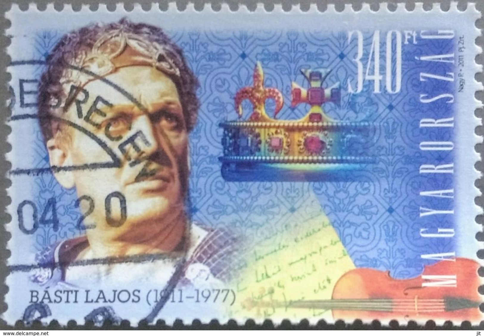 097. HUNGARY 2010 (340 Ft) USED STAMP BASTI LAJOS (ACTOR)  . - Usati