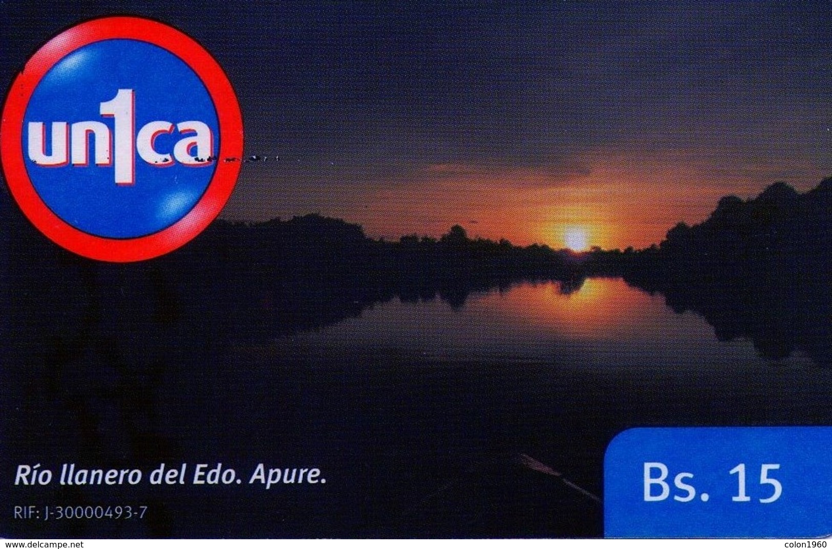 VENEZUELA, GSM-RECARGA. Río Llanero Del Edo. Apure. UI090828. VE-UNICA-U-090828. (211) - Venezuela