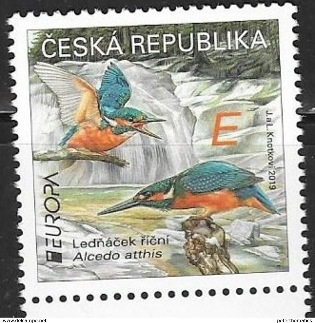 CZECH REPUBLIC, 2019, MNH, EUROPA, BIRDS, KINGFISHERS, WATERFALLS, 1v - 2019