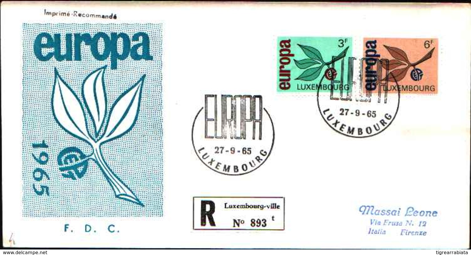 12650a) Luxemburg  F.D.C.SERIE COMPLETA  - EUROPA  CEPT DEL1965 - FDC