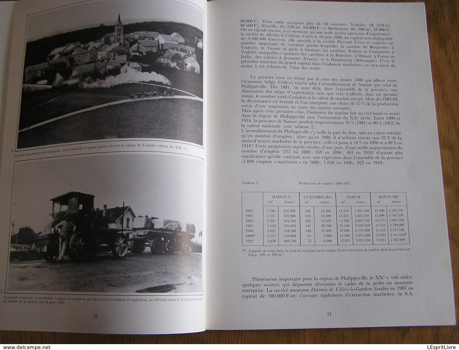 LE MARBRE DANS LA REGION PHILIPPEVILLE Régionalisme Carrière Pierre Locomobile Vodelée Gochenée Villers Vodecée Soulme