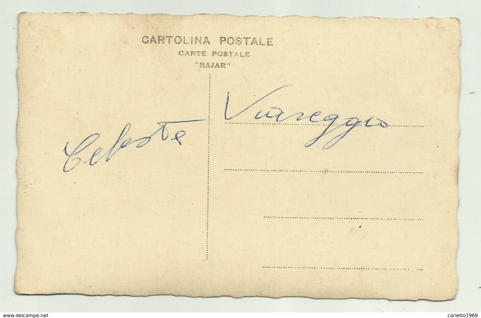 VIAREGGIO SIGNORA SULLO SFONDO CARRO DI CARNEVALE FOTOGRAFICA RAJAR ANNI 40/50   - NV  FP - Viareggio