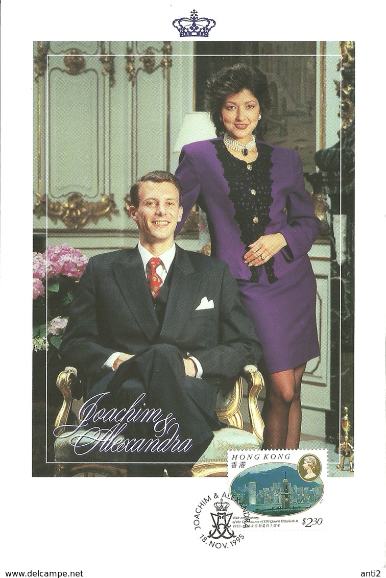 Denmark  / Hong Kong 1995 Card Royal Engagement Joachim And Alexandra - Cancelled 18.11.95 - Storia Postale