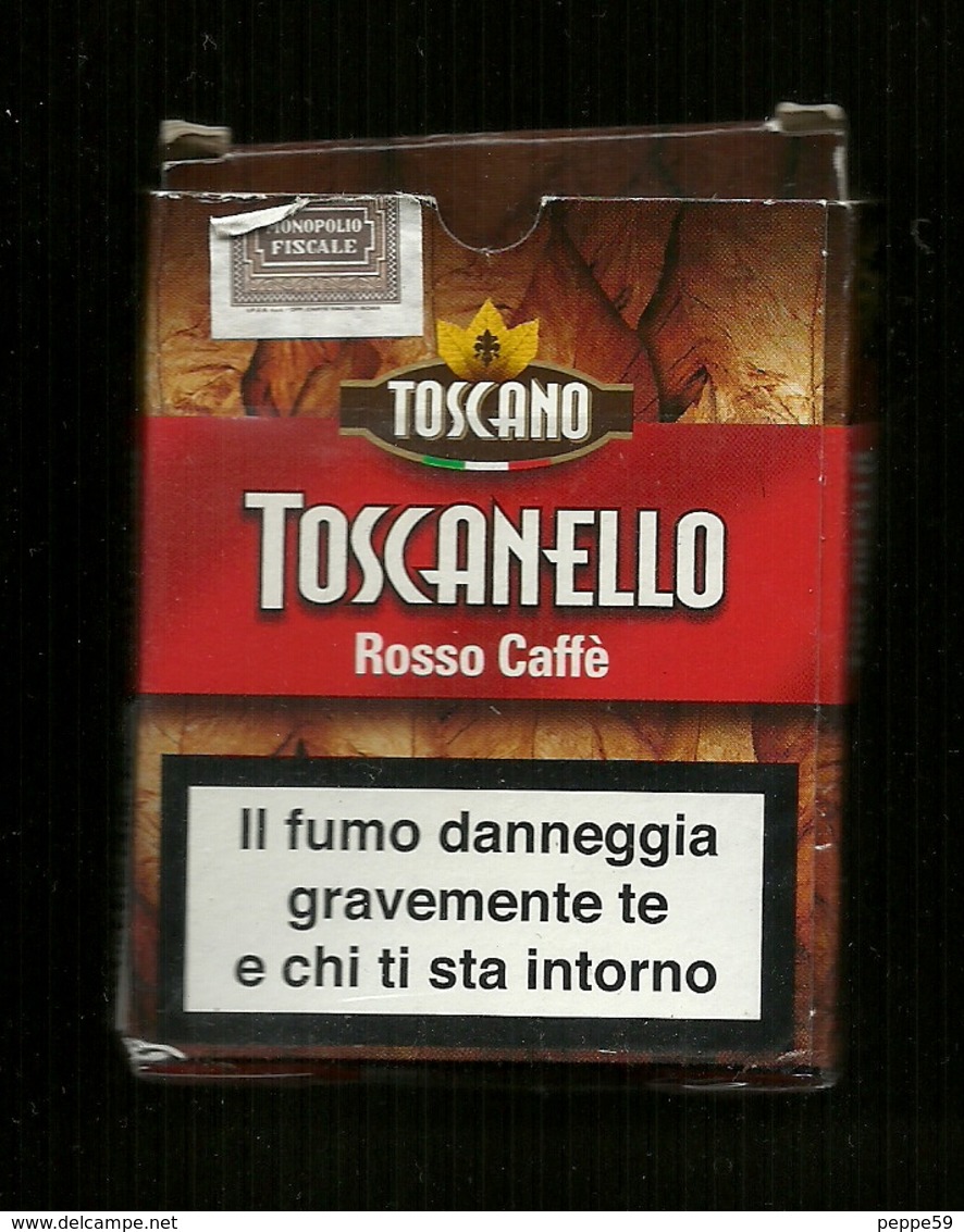 Tabacco Pacchetto Di Sigari Italia - Toscanello Rosso Caffè  - Tobacco-Tabac-Tabak-Tabaco - Scatola Di Sigari (vuote)