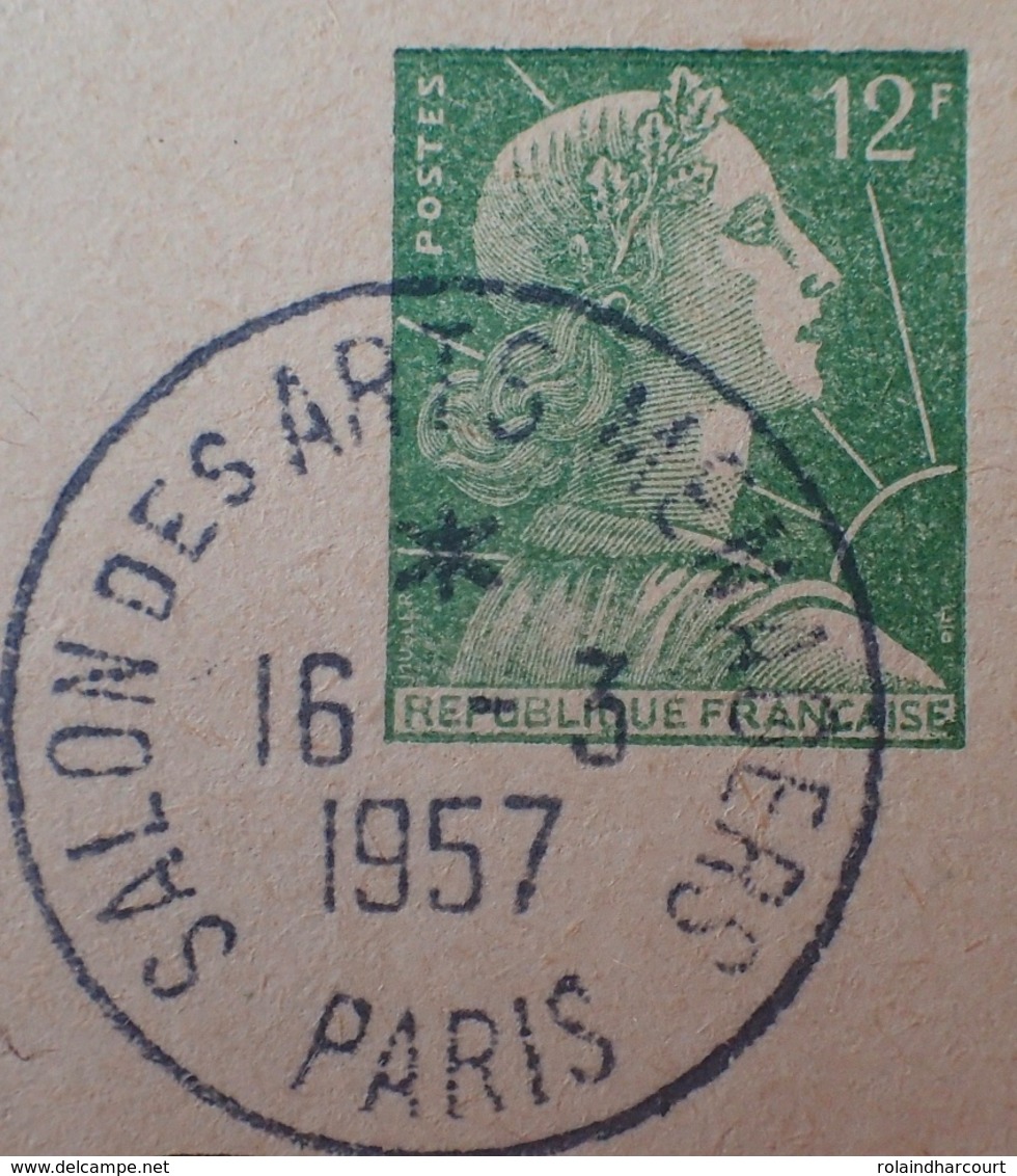 R1591/374 - ENTIER POSTAL Sur CP - TYPE MARIANNE DE MULLER - N°1010-CP1 - CàD De PARIS SALON DES ARTS MENAGERS - Cartes Postales Repiquages (avant 1995)