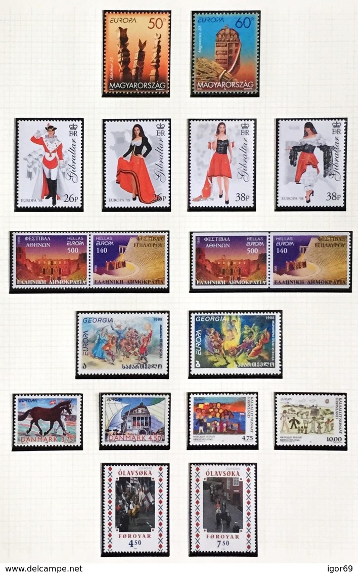 1998 Europa-CEPT  Festivals And National Celebrations Complete Year Set With Blocks - 1998