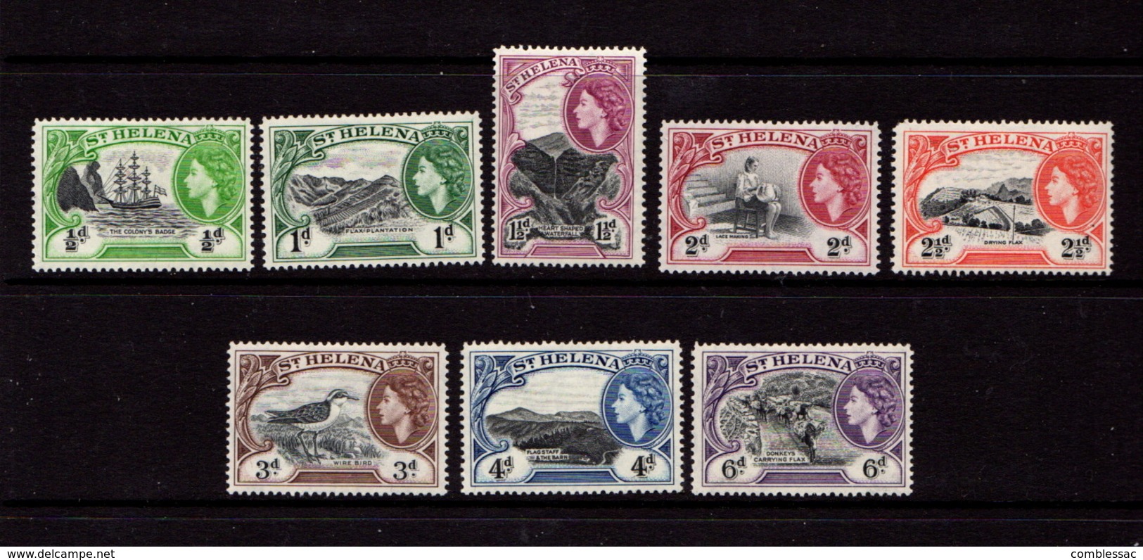 ST  HELENA    1953    Queen  Elizabeth  II    Short  Set  Of  8    MH - Saint Helena Island