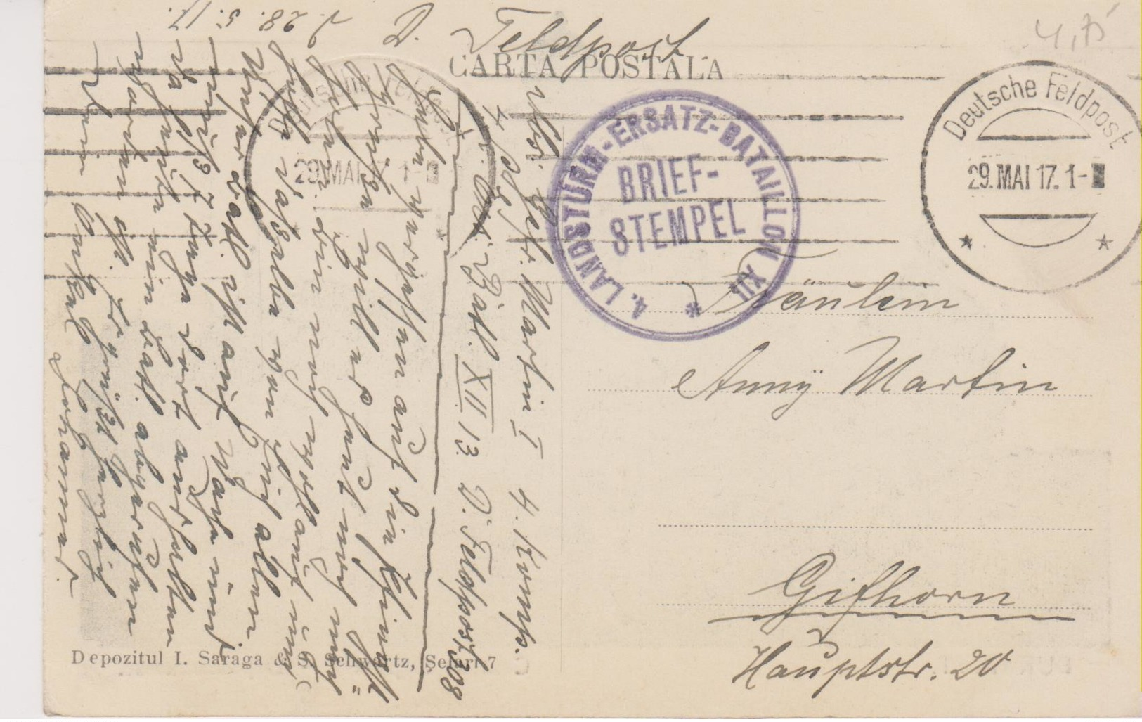 Bukarest Depositenkasse  Um 1910 Mit Feldpost Stempel - Rumänien